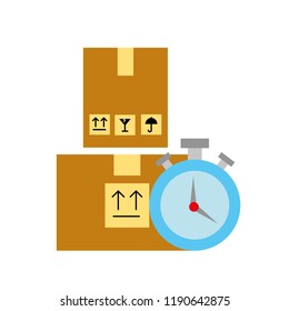 online shopping logistic clock cardboard boxes