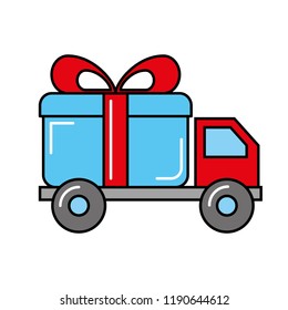 online shopping logistic truck delivery gift