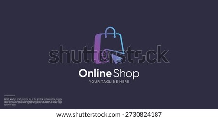 Online shopping logo click shop design vector inspiration.