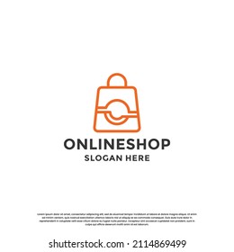 diseño de logotipo de compras en línea. plantilla de logotipo de tienda rápida