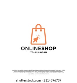 diseño de logotipo de compras en línea. plantilla de logotipo de tienda rápida