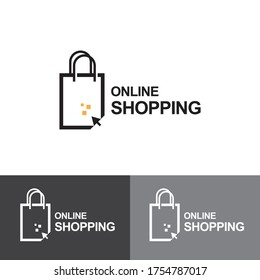 Online Shopping Logo Design Template.