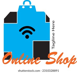 Online shopping logo design template