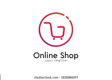 Online shopping logo design vector eps