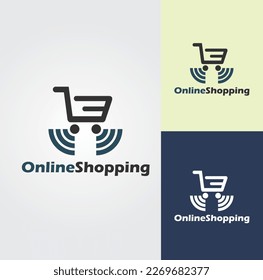 Vector de diseño de logotipo de compras en línea 