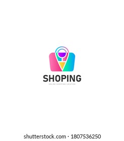 Online shopping logo icon design concept