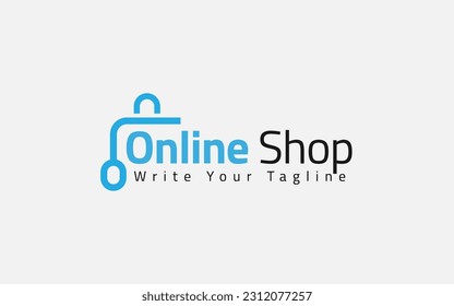 Logotipo de compra en línea con ratón. Diseño de Ilustración del Icono del Vector del Logotipo de la compra. Diseño De Logotipos Para El Sitio Web E-Commerce.