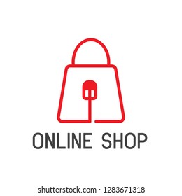 Online Shopping Logo On White Background Stock Vector (Royalty Free ...