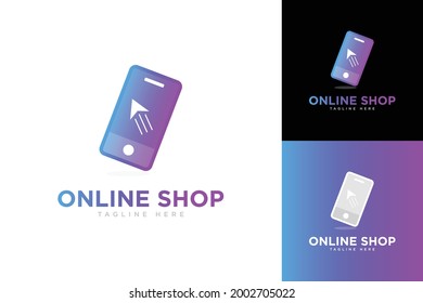 Online Shopping Logo Template Vector. Ecommerce Business Technology Logo