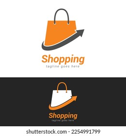 Online shopping logo template vector illustration