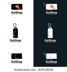 Logotipo de compra en línea. tienda de logotipos vectoriales. Plantilla única de logotipos comerciales y minoristas