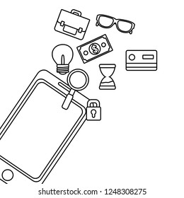 Online shopping and marketing in black and white