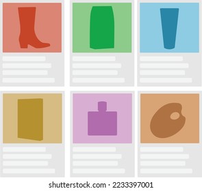 Online shopping marketing ecommerce icons isolated illustration