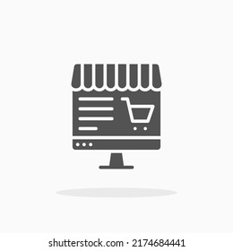 Online Shopping Marketplace glyph icon. Can be used for digital product, presentation, print design and more.