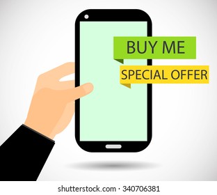 Online shopping. The message "Buy Me". Cyber Monday