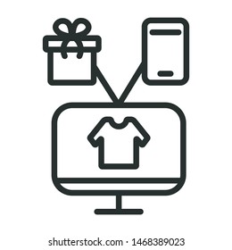 online shopping - minimal line web icon. simple vector illustration. concept for infographic, website or app.