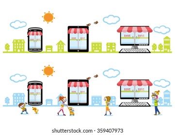 Online shopping mobile.