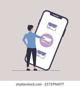 online shopping mobile app design illustration