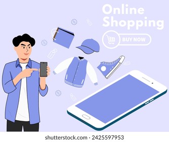 online shopping mobile app templates concept flat design illustration 