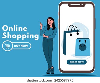 online shopping mobile app templates concept flat design illustration 