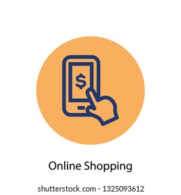 Online Shopping Mobile Icon Vector 