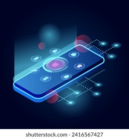 Online shopping. Mobile marketing. Abstract digital user interface technology. 