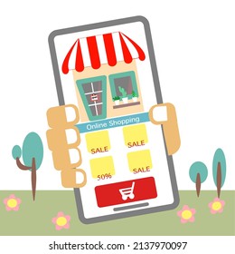 online shopping with mobile phone
