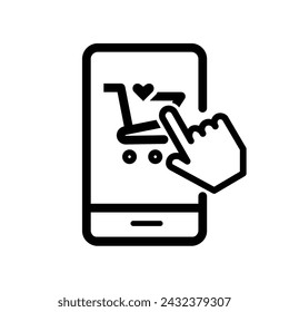 Online shopping with mobile phone icon,  vector ilustration