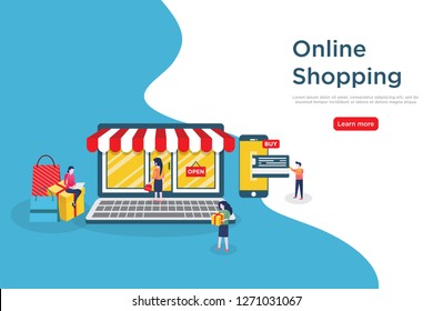 Online Shopping. Modern flat design concept of web page design for website and mobile website. Easy to edit and customize. Vector illustration. Online Shopping. Modern flat design concept of web page design for website and mobile website. Easy to edit and customize. Vector illustration.