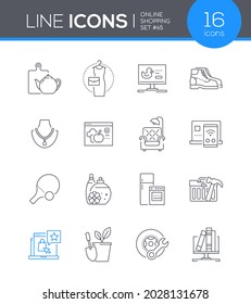 Online shopping - modern line design style icon set