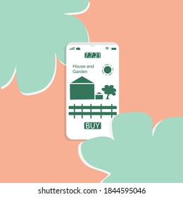 Online shopping of the month with mobile. Use as background for your website or application functionality to promote your products and more.Vector illustration
