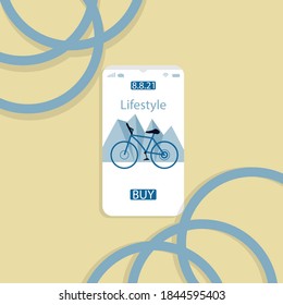 Online shopping of the month with mobile. Use as background for your website or application functionality to promote your products and more.Vector illustration