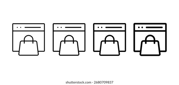 Online Shopping Multiple Line Icon Element