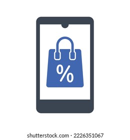 Icono de oferta de compra en línea, gráficos vectoriales