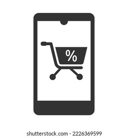 Icono de oferta de compras en línea, gráficos vectoriales
