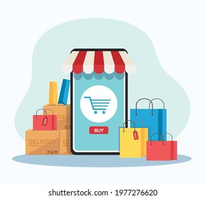 Online shopping on application and mobile concept, digital marketing online