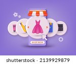 Online shopping on application and website concept, digital marketing online, shopping cart with new items on smartphone screen. 3D Web Vector Illustrations.