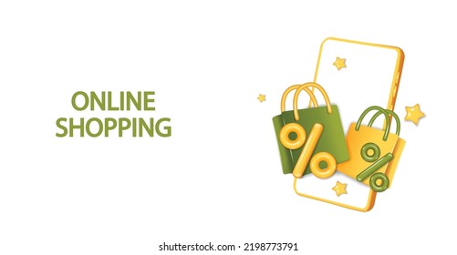 Online shopping on application and website concept.