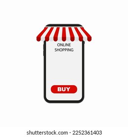 Online Shopping on Mobile Application Vector Concept. Digital marketing illustration. Vector illustration