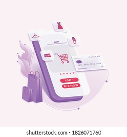 Online-Shopping auf der Einkaufsseite Vektorgrafik. Sonderangebot.
