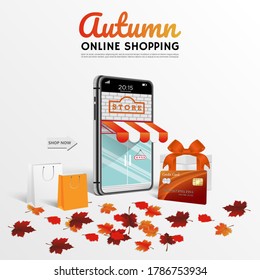 online shopping on websites or mobile white credit card. vector eps10