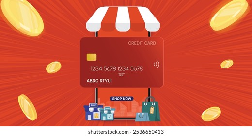 
Online shopping on your smartphone includes cash, credit cards, coins, and digital wallets.