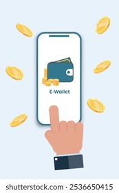 
Online shopping on your smartphone includes cash, credit cards, coins, and digital wallets.