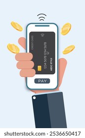 
Online shopping on your smartphone includes cash, credit cards, coins, and digital wallets.
