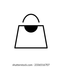 Online shopping orders cart buy online thin line icon in black. Store bag vector illustration. Simple flat isolated symbol sign for logo, interface elements, app, ads, web, ui, ux. EPS 10
