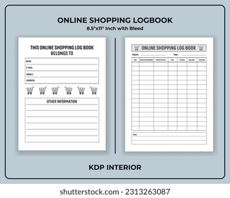 Online Shopping Organizer Log Book