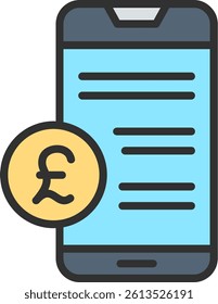 Online Shopping Outline Filled Style Icon