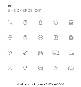 Online shopping outline icon set. e-commerce, shopping concept, user inetrface vector
