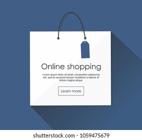 Online shopping with package Vector Illusrtation