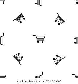 Online shopping pattern repeat seamless in black color for any design. Vector geometric illustration
